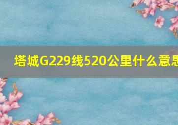 塔城G229线520公里什么意思