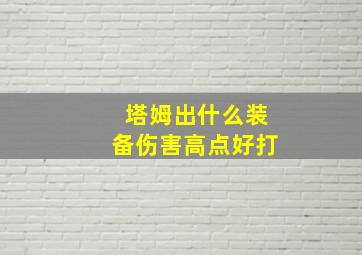 塔姆出什么装备伤害高点好打