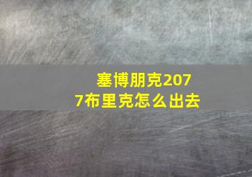 塞博朋克2077布里克怎么出去