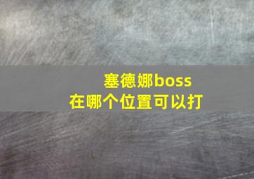 塞德娜boss在哪个位置可以打