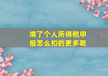 填了个人所得税申报怎么扣的更多呢