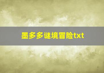 墨多多谜境冒险txt