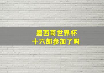 墨西哥世界杯十六郎参加了吗