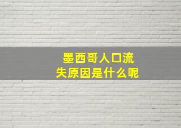 墨西哥人口流失原因是什么呢