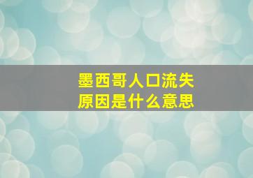 墨西哥人口流失原因是什么意思