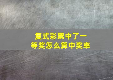 复式彩票中了一等奖怎么算中奖率