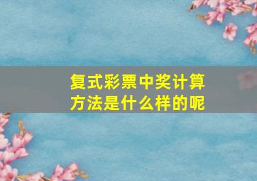 复式彩票中奖计算方法是什么样的呢