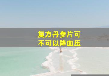 复方丹参片可不可以降血压