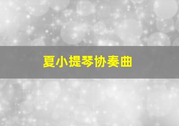 夏小提琴协奏曲