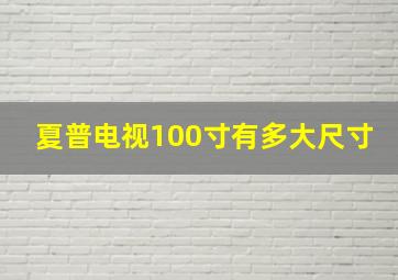 夏普电视100寸有多大尺寸