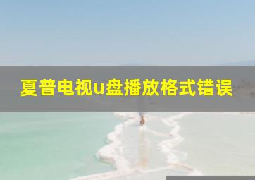 夏普电视u盘播放格式错误