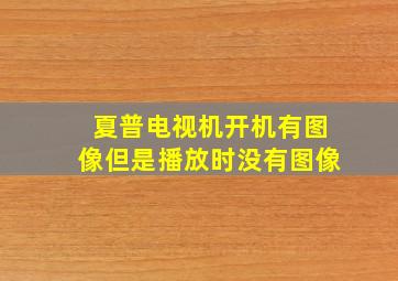 夏普电视机开机有图像但是播放时没有图像