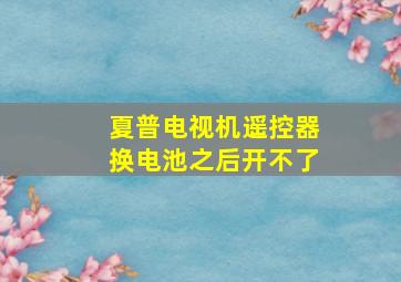 夏普电视机遥控器换电池之后开不了