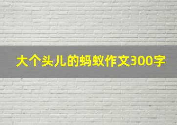 大个头儿的蚂蚁作文300字