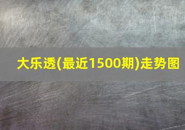 大乐透(最近1500期)走势图