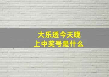 大乐透今天晚上中奖号是什么