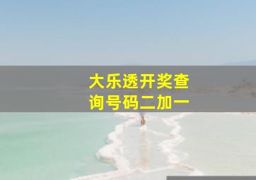 大乐透开奖查询号码二加一