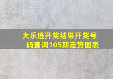 大乐透开奖结果开奖号码查询105期走势图表