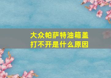 大众帕萨特油箱盖打不开是什么原因