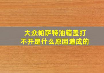 大众帕萨特油箱盖打不开是什么原因造成的