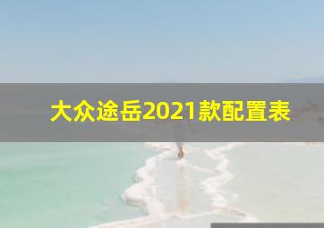 大众途岳2021款配置表