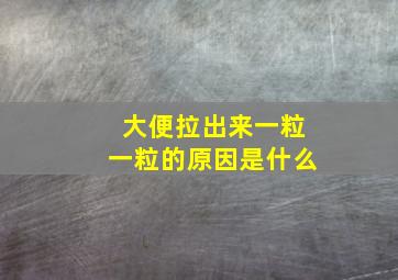 大便拉出来一粒一粒的原因是什么