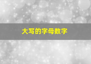 大写的字母数字