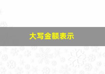 大写金额表示