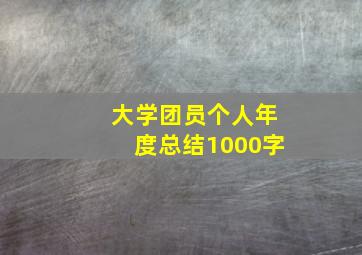 大学团员个人年度总结1000字