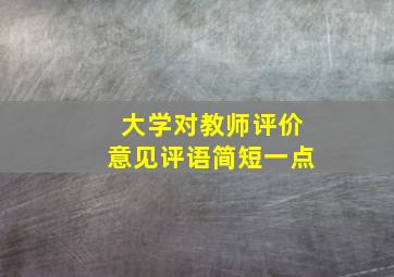 大学对教师评价意见评语简短一点