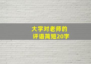 大学对老师的评语简短20字