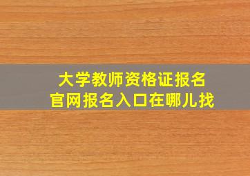 大学教师资格证报名官网报名入口在哪儿找