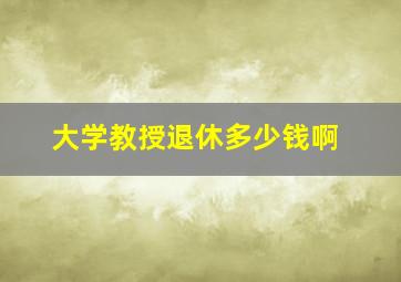 大学教授退休多少钱啊