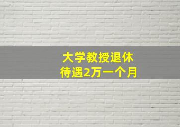 大学教授退休待遇2万一个月