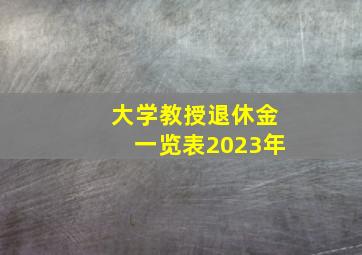 大学教授退休金一览表2023年