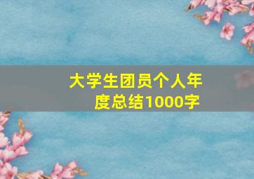 大学生团员个人年度总结1000字