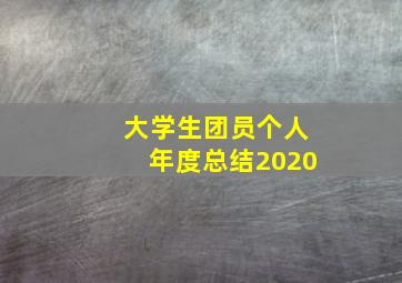 大学生团员个人年度总结2020