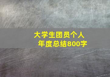 大学生团员个人年度总结800字