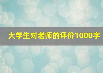 大学生对老师的评价1000字