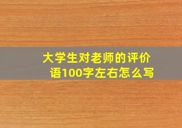 大学生对老师的评价语100字左右怎么写