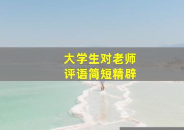 大学生对老师评语简短精辟