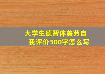 大学生德智体美劳自我评价300字怎么写