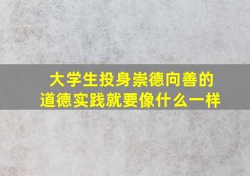 大学生投身崇德向善的道德实践就要像什么一样