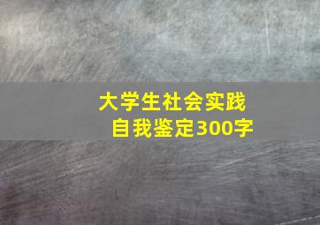 大学生社会实践自我鉴定300字