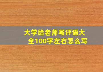 大学给老师写评语大全100字左右怎么写