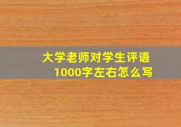 大学老师对学生评语1000字左右怎么写