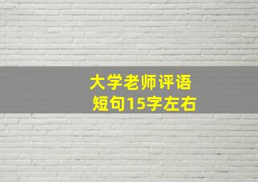 大学老师评语短句15字左右