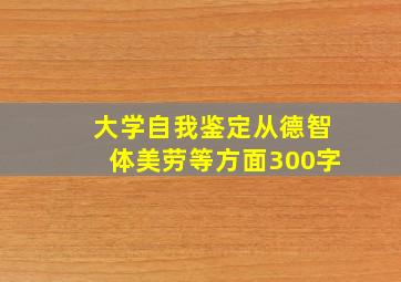 大学自我鉴定从德智体美劳等方面300字