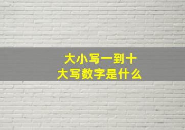 大小写一到十大写数字是什么