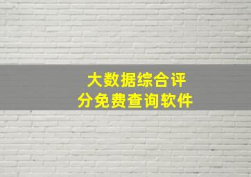 大数据综合评分免费查询软件